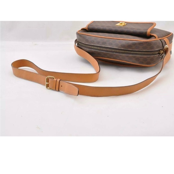 Celine Macadam Brown Monogram Messenger Bag with Tan Trim - Picture 6 of 10